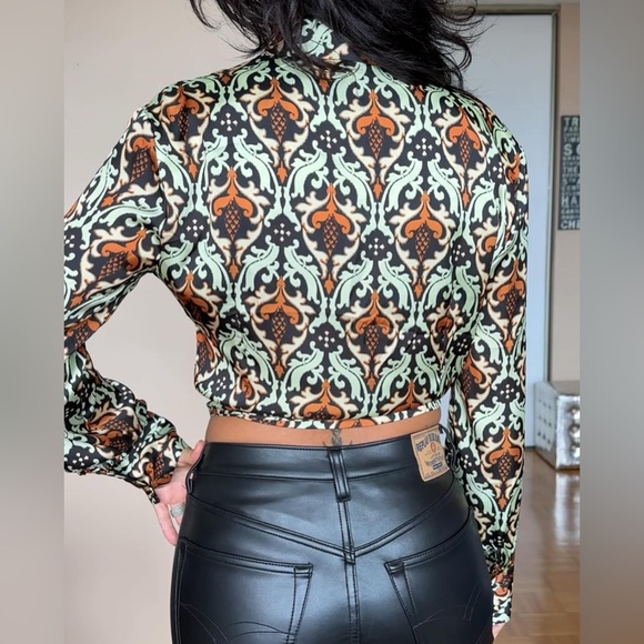 Imperial Italy Satin Crossover Blouse - Picture 6 of 12
